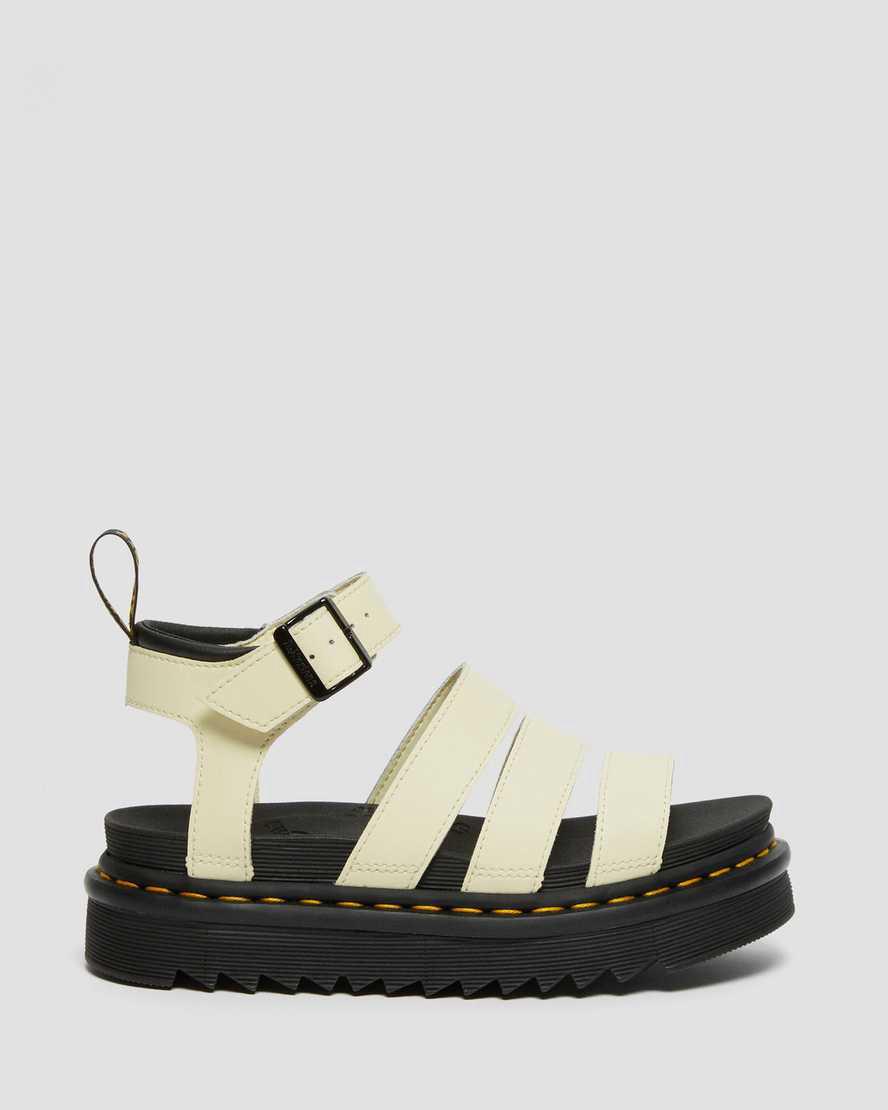 Dr Martens Blaire Hydro Leather Strap Naisten Platform Sandaalit Ruskea Kerma  Suomi |  4615RJCKD