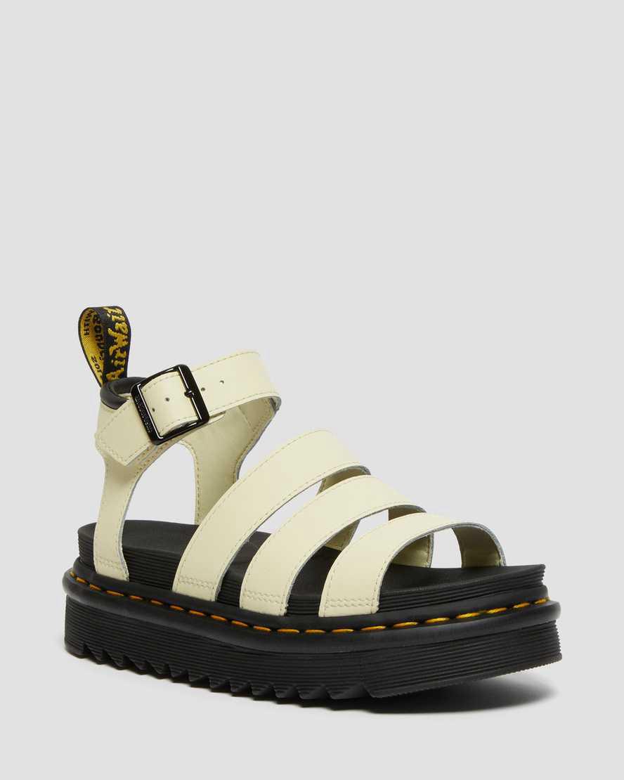 Dr Martens Blaire Hydro Leather Strap Naisten Platform Sandaalit Ruskea Kerma  Suomi |  4615RJCKD