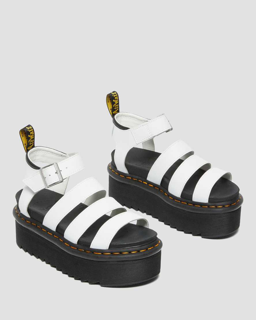 Dr Martens Blaire Hydro Leather Strap Naisten Platform Sandaalit Valkoinen  Suomi |  8264OGZYA