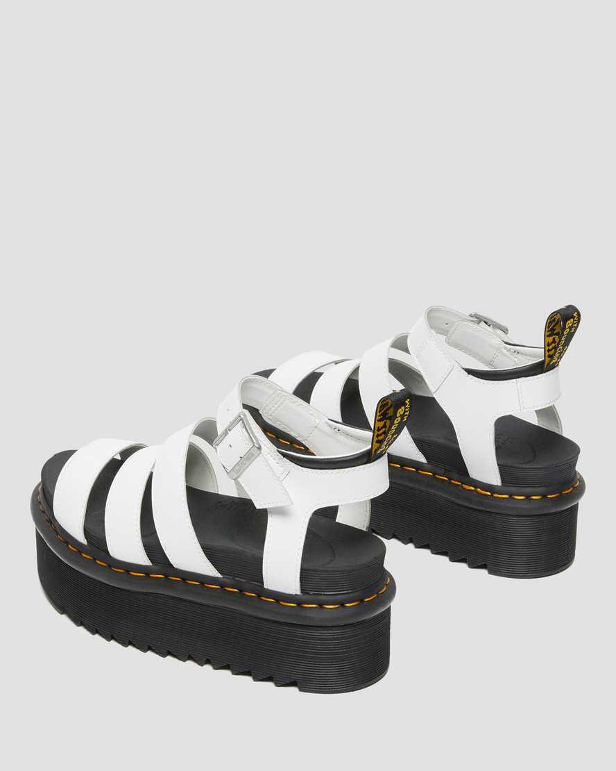 Dr Martens Blaire Hydro Leather Strap Naisten Platform Sandaalit Valkoinen  Suomi |  8264OGZYA