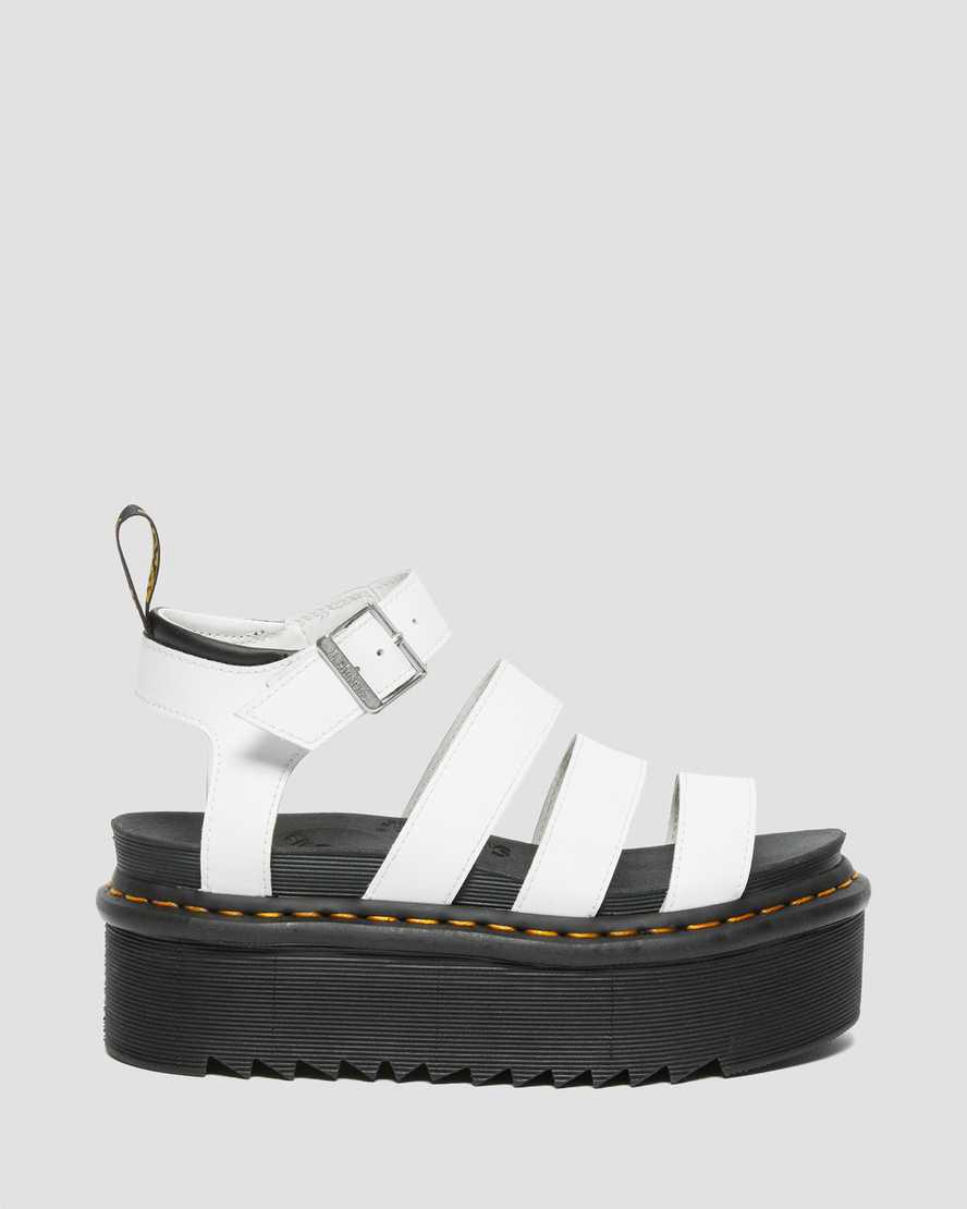 Dr Martens Blaire Hydro Leather Strap Naisten Platform Sandaalit Valkoinen  Suomi |  8264OGZYA