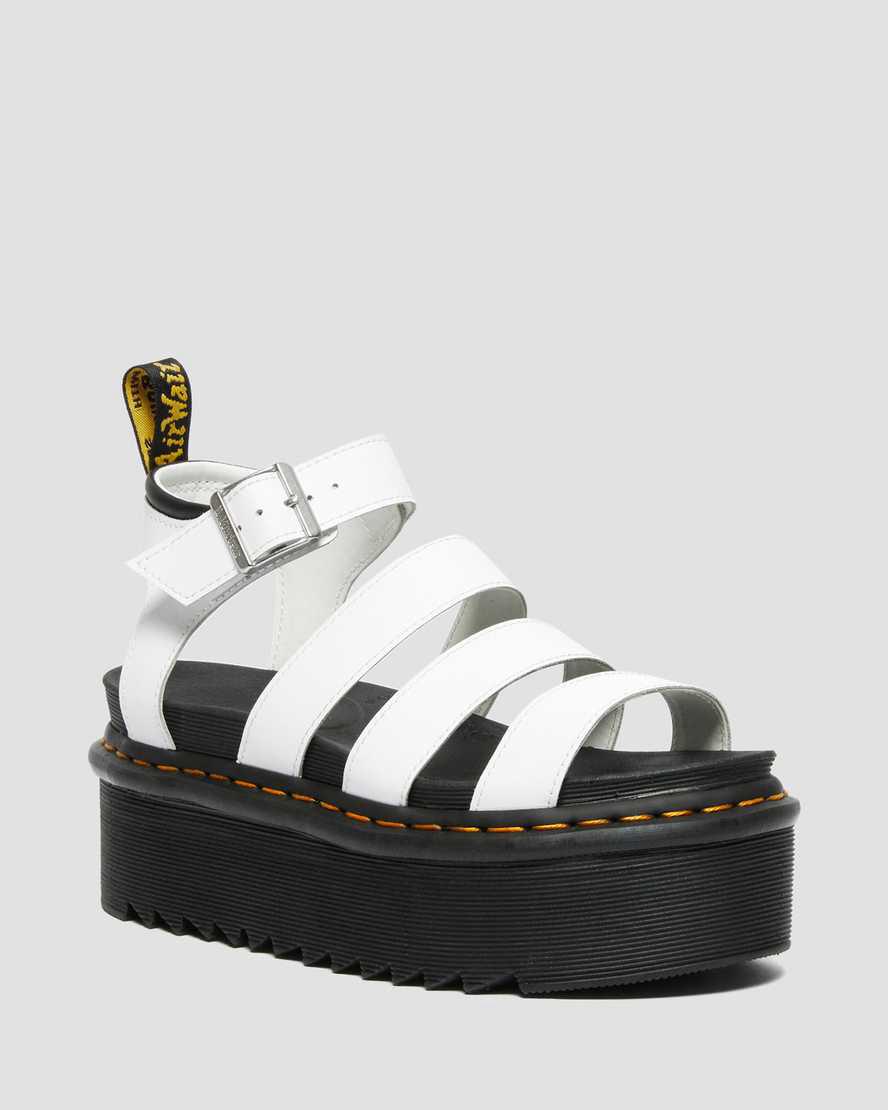 Dr Martens Blaire Hydro Leather Strap Naisten Platform Sandaalit Valkoinen  Suomi |  8264OGZYA