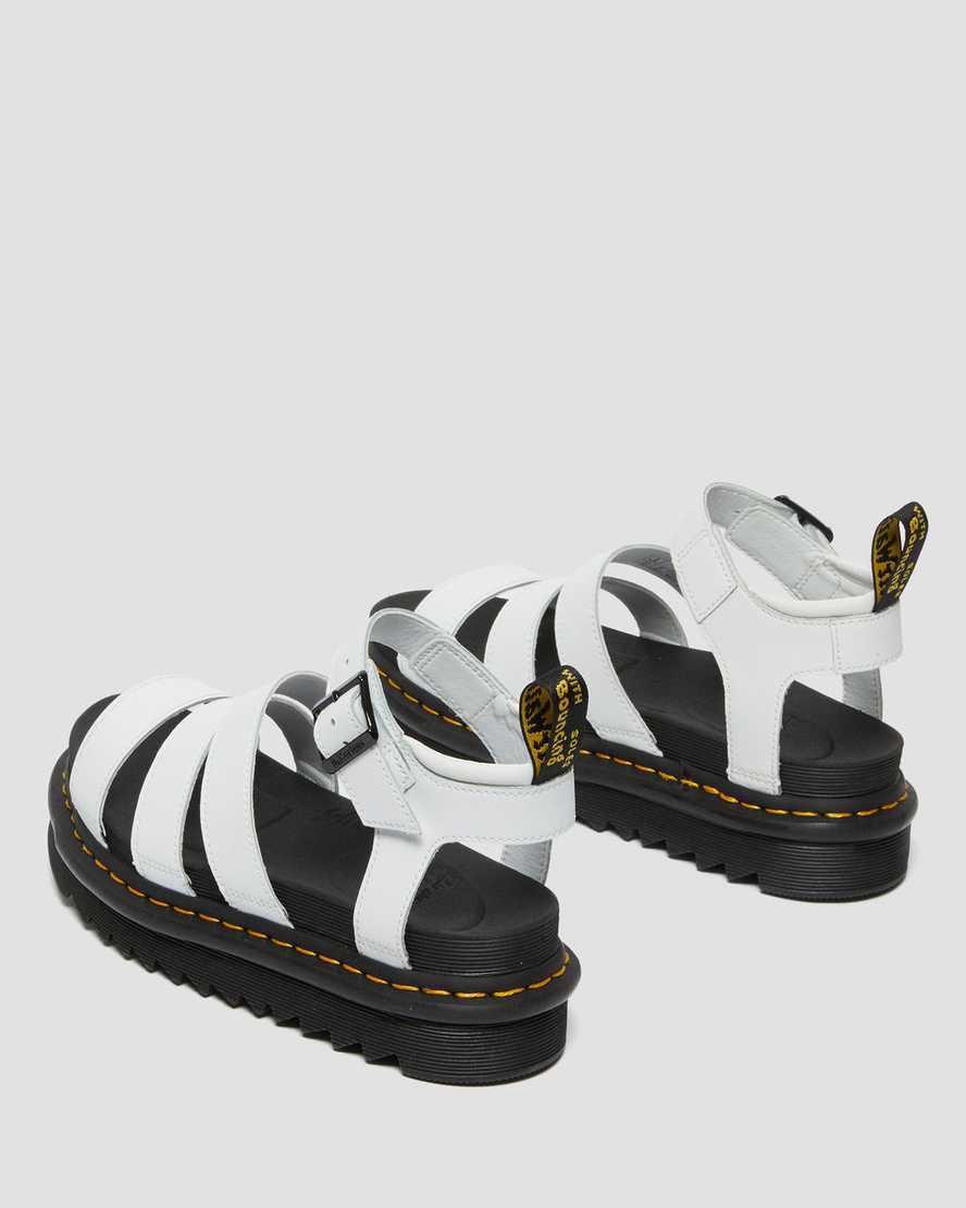 Dr Martens Blaire Hydro Leather Strap Naisten Platform Sandaalit Valkoinen  Suomi |  9573BJIVM