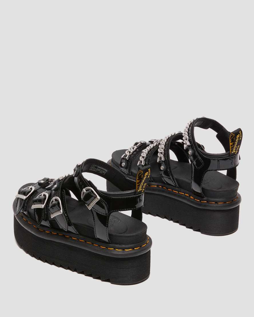 Dr Martens Blaire II Chain Patent Leather Strap Naisten Platform Sandaalit Mustat  Suomi |  5376VOULI