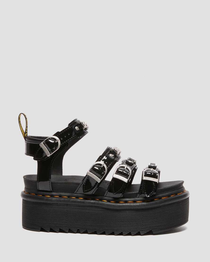 Dr Martens Blaire II Chain Patent Leather Strap Naisten Platform Sandaalit Mustat  Suomi |  5376VOULI