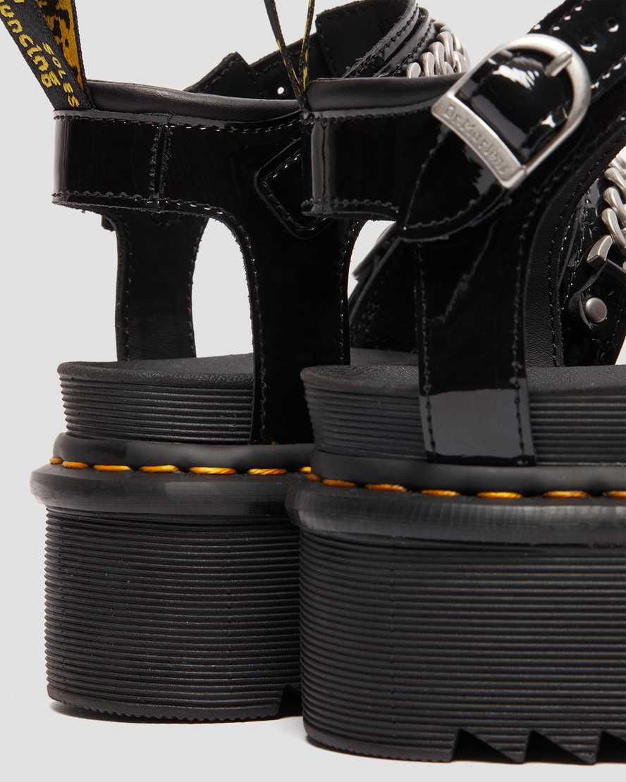 Dr Martens Blaire II Chain Patent Leather Strap Naisten Platform Sandaalit Mustat  Suomi |  5376VOULI