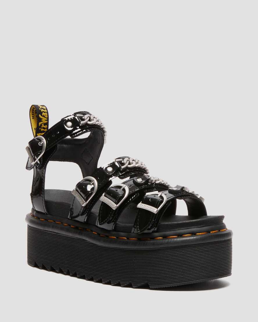 Dr Martens Blaire II Chain Patent Leather Strap Naisten Platform Sandaalit Mustat  Suomi |  5376VOULI