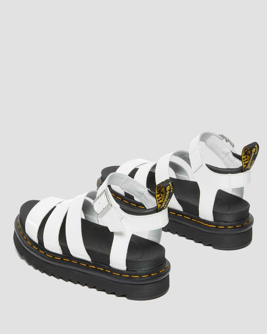 Dr Martens Blaire Patent Leather Strap Naisten Platform Sandaalit Valkoinen  Suomi |  1034XDGUA