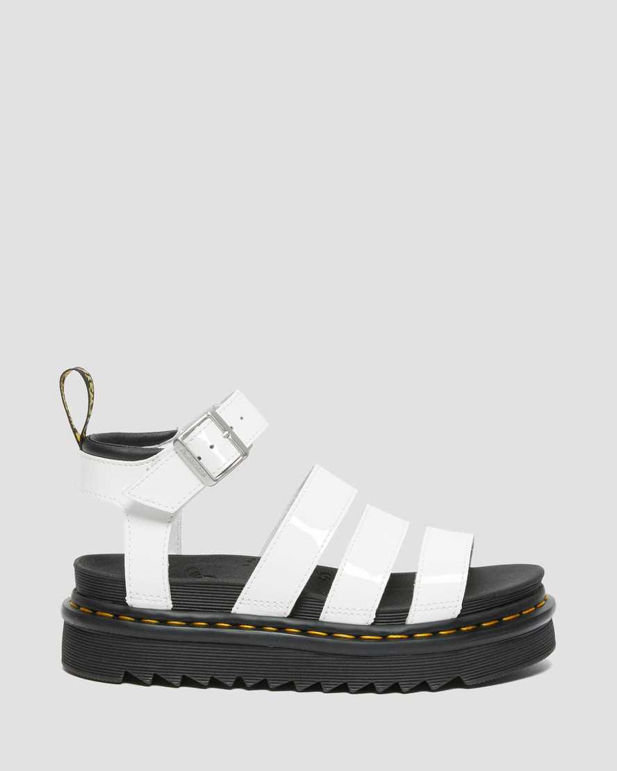 Dr Martens Blaire Patent Leather Strap Naisten Platform Sandaalit Valkoinen  Suomi |  1034XDGUA