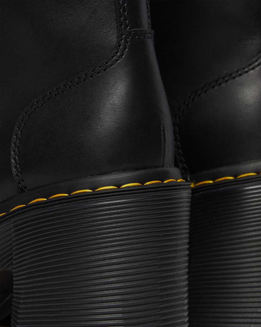 Dr Martens Chesney Leather Flared Lace Up Naisten Korkokengät Saappaat Mustat  Suomi |  0348GVBYQ