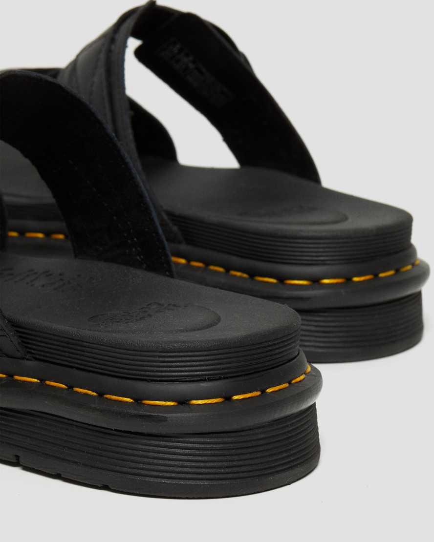 Dr Martens Chilton Leather Slide Miesten Sandaalit Mustat  Suomi |  1498BAVMW