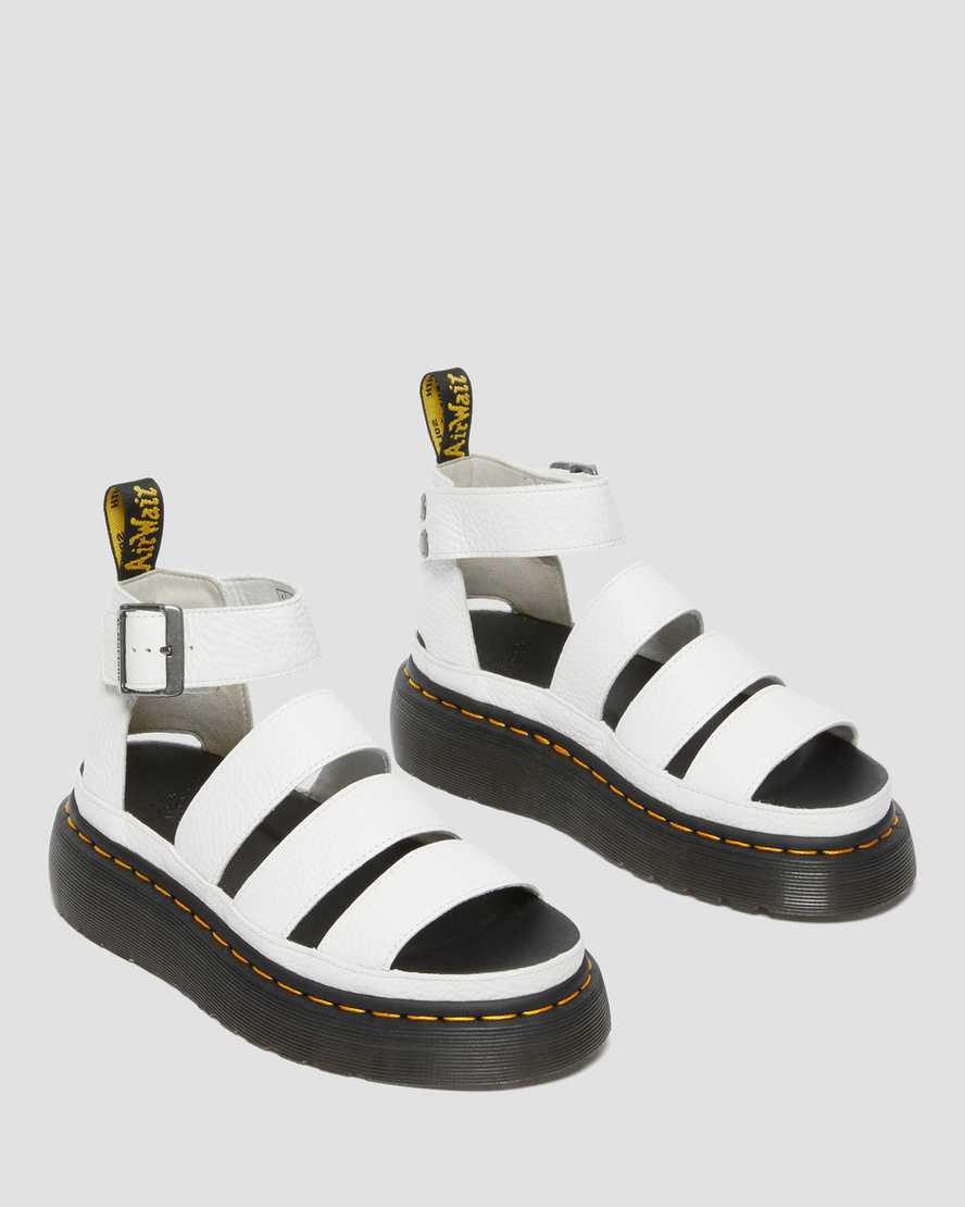 Dr Martens Clarissa II Leather Naisten Platform Sandaalit Valkoinen  Suomi |  4351TZKXI