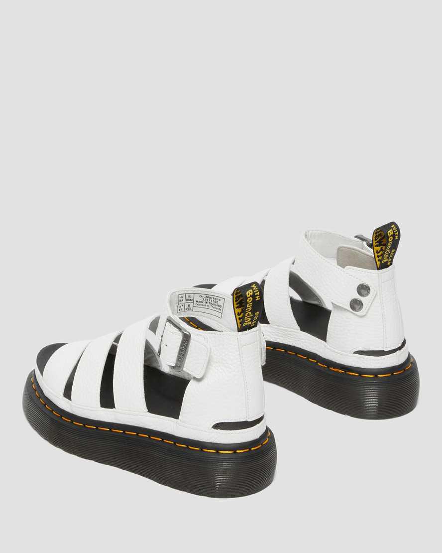Dr Martens Clarissa II Leather Naisten Platform Sandaalit Valkoinen  Suomi |  4351TZKXI