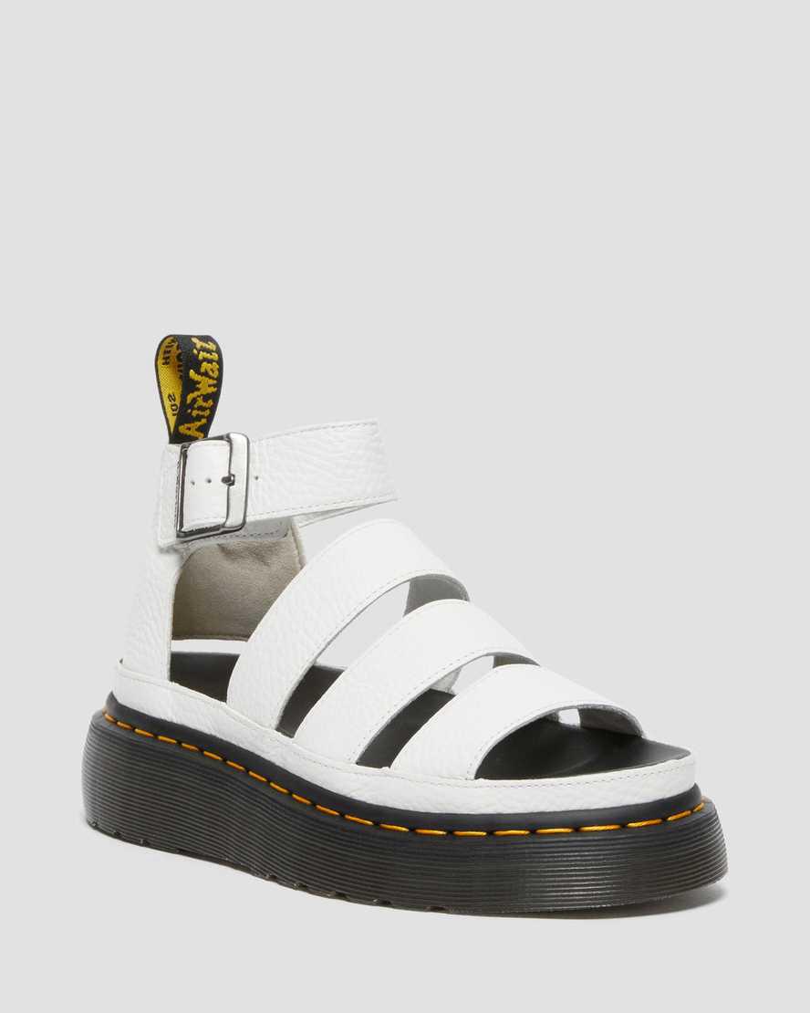 Dr Martens Clarissa II Leather Naisten Platform Sandaalit Valkoinen  Suomi |  4351TZKXI