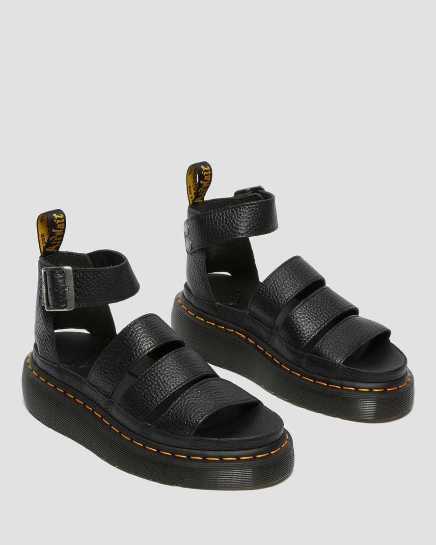 Dr Martens Clarissa II Leather Naisten Platform Sandaalit Mustat  Suomi |  5260QRGKE