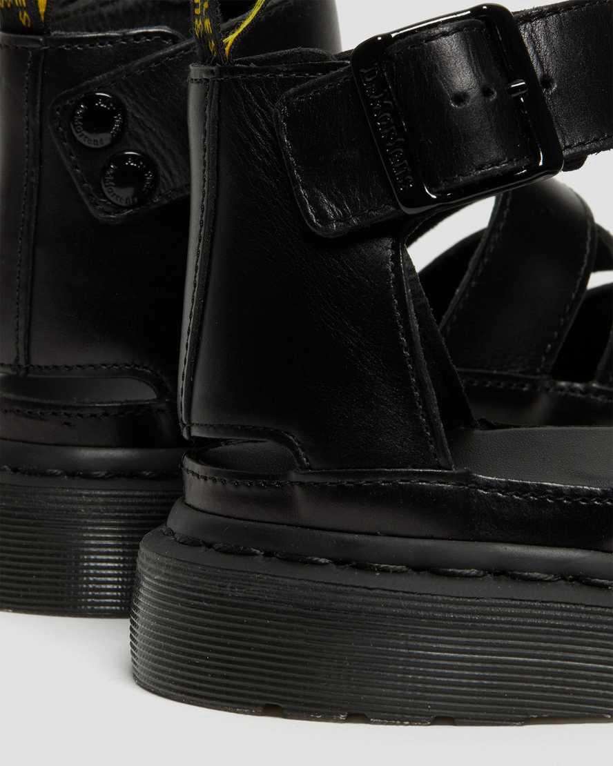 Dr Martens Clarissa II Leather Strap Naisten Gladiaattori Sandaalit Mustat  Suomi |  3714ACZIL