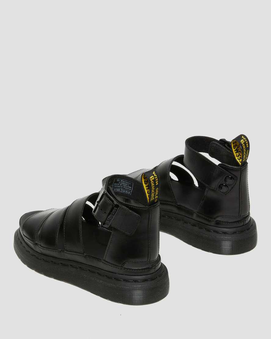 Dr Martens Clarissa II Leather Strap Naisten Gladiaattori Sandaalit Mustat  Suomi |  3714ACZIL