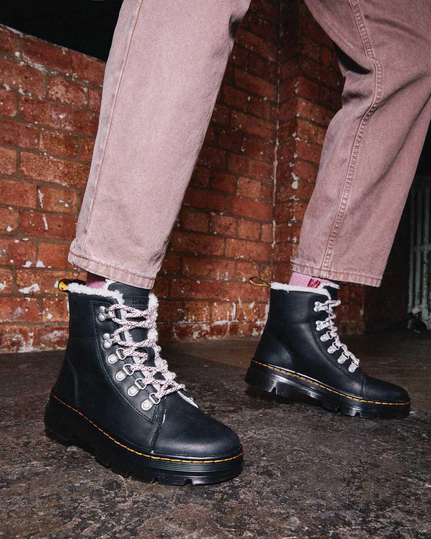 Dr Martens Combs Faux Shearling Lined Naisten Nilkkurit Mustat  Suomi |  1540XGKWP