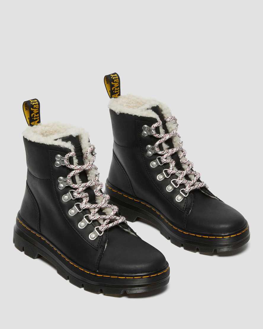 Dr Martens Combs Faux Shearling Lined Naisten Nilkkurit Mustat  Suomi |  1540XGKWP