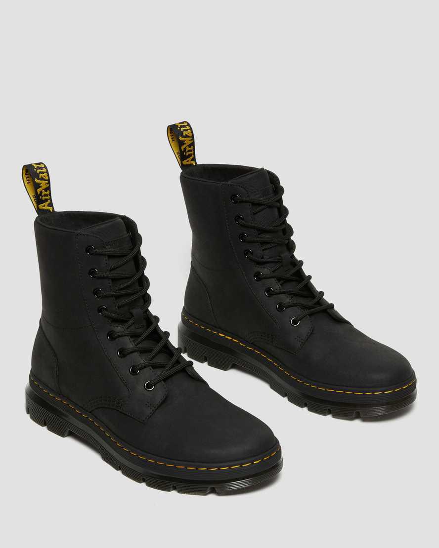 Dr Martens Combs Leather Miesten Vapaa-ajan Saappaat Mustat  Suomi |  0268JDEQO