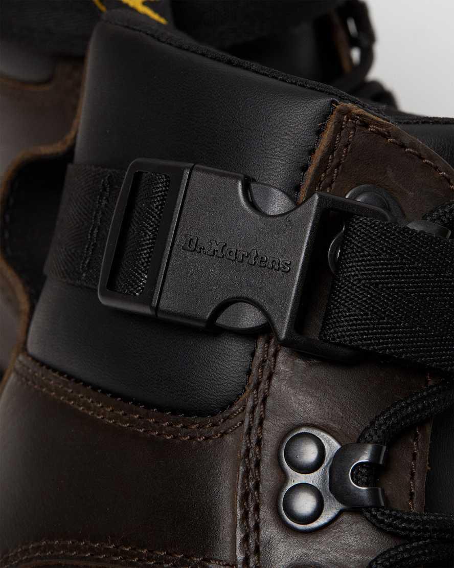 Dr Martens Combs Tech Crazy Horse Leather Naisten Vapaa-ajan Saappaat Tummanruskea  Suomi |  6127EWPDN