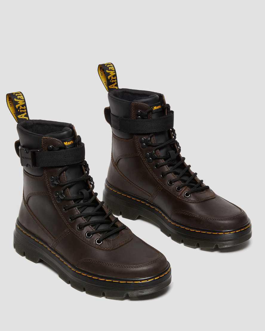 Dr Martens Combs Tech Crazy Horse Leather Naisten Vapaa-ajan Saappaat Tummanruskea  Suomi |  6127EWPDN