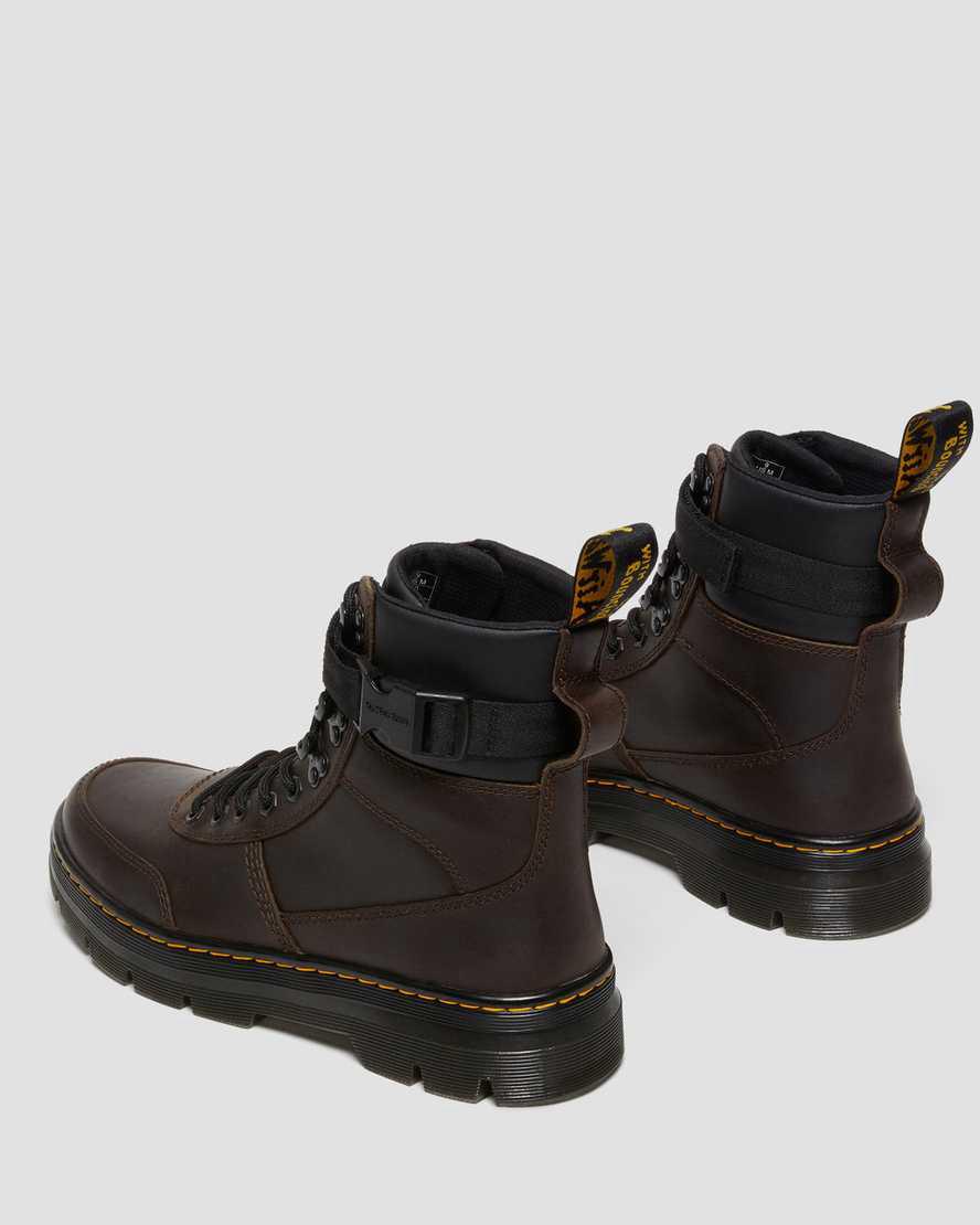 Dr Martens Combs Tech Crazy Horse Leather Naisten Vapaa-ajan Saappaat Tummanruskea  Suomi |  6127EWPDN