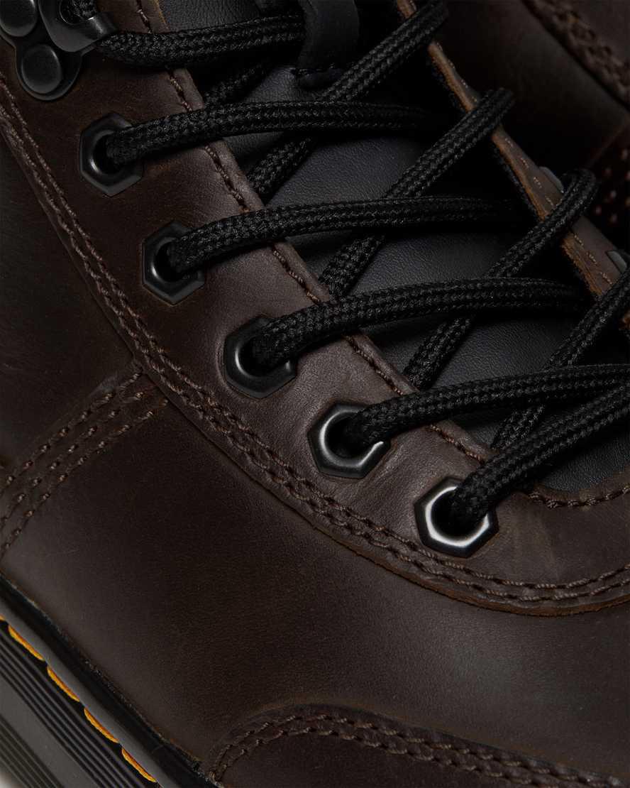 Dr Martens Combs Tech Crazy Horse Leather Naisten Vapaa-ajan Saappaat Tummanruskea  Suomi |  6127EWPDN