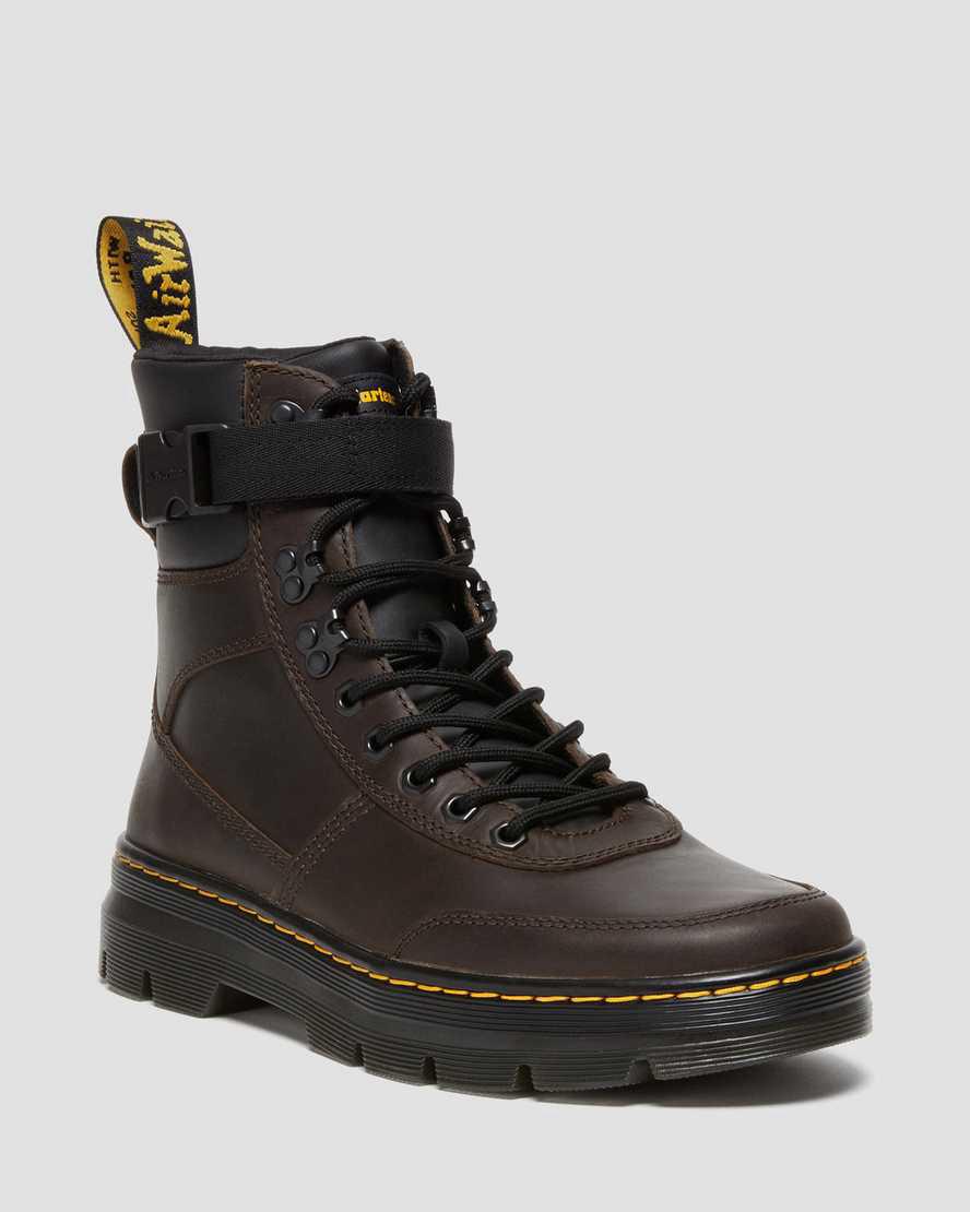 Dr Martens Combs Tech Crazy Horse Leather Naisten Vapaa-ajan Saappaat Tummanruskea  Suomi |  6127EWPDN