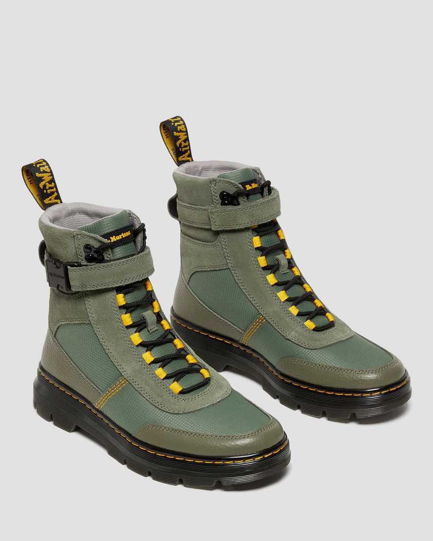 Dr Martens Combs Tech Milled Nappa & Suede Miesten Nilkkurit Khaki Vihreä  Suomi |  7154CFMZQ