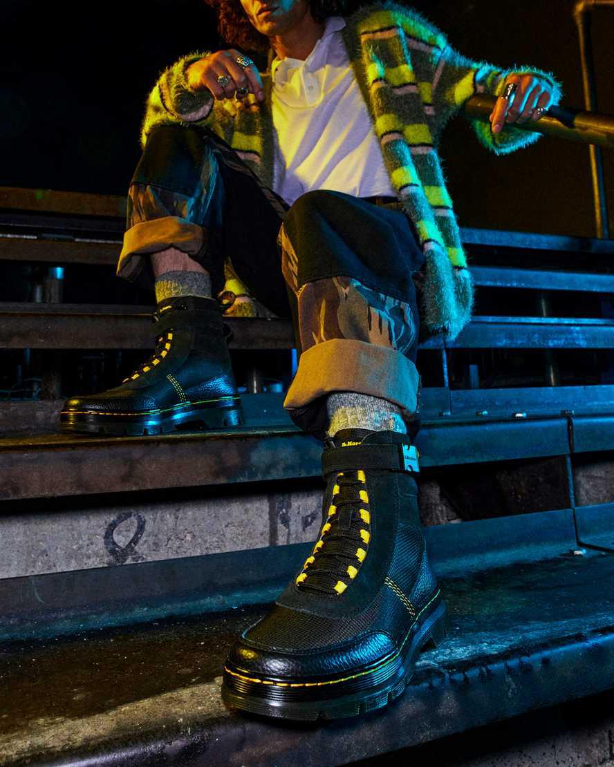 Dr Martens Combs Tech Milled Nappa & Suede Naisten Vapaa-ajan Saappaat Mustat  Suomi |  9716KRUXI