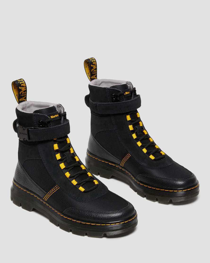 Dr Martens Combs Tech Milled Nappa & Suede Naisten Vapaa-ajan Saappaat Mustat  Suomi |  9716KRUXI