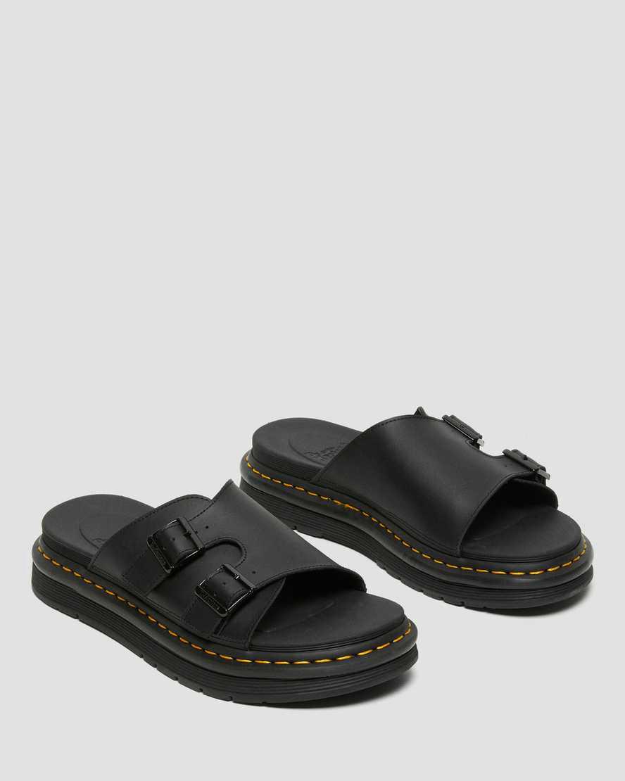 Dr Martens Dax Leather Miesten Rantasandaalit Mustat  Suomi |  7913MDXQK