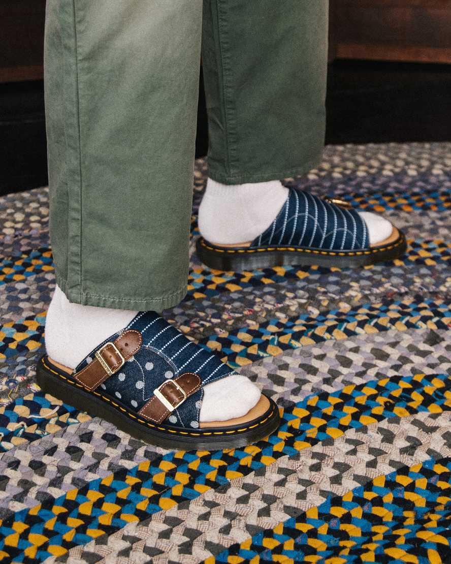 Dr Martens Dayne Made in England Pinstripe Dot Miesten Rantasandaalit Monivärinen Raidallinen  Suomi |  9681BFQRG