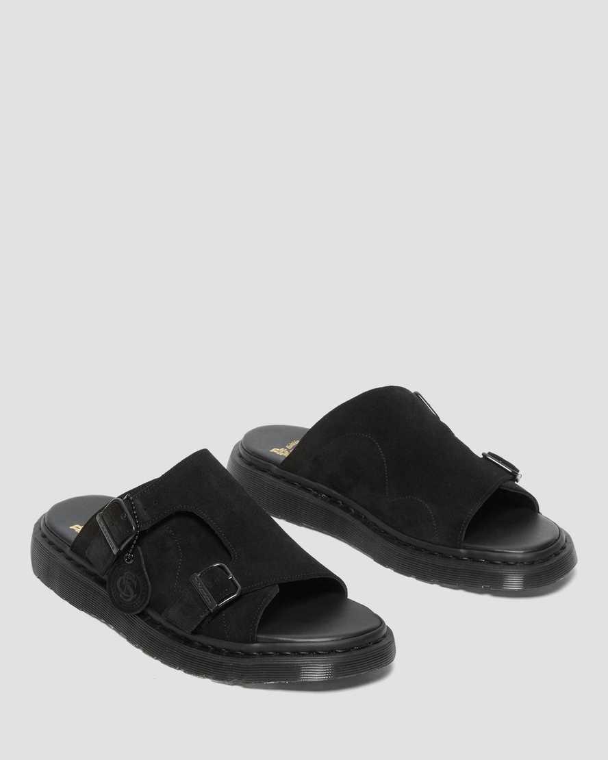 Dr Martens Dayne Made in England Suede Miesten Rantasandaalit Mustat  Suomi |  9412SFHYL