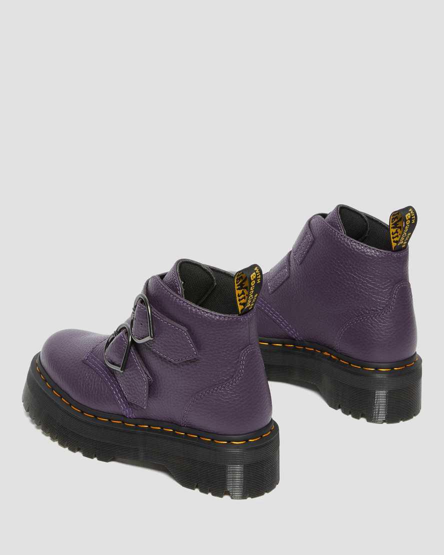 Dr Martens Devon Heart Leather Platform Naisten Nilkkurit Blackcurrant  Suomi |  6021UHKBE