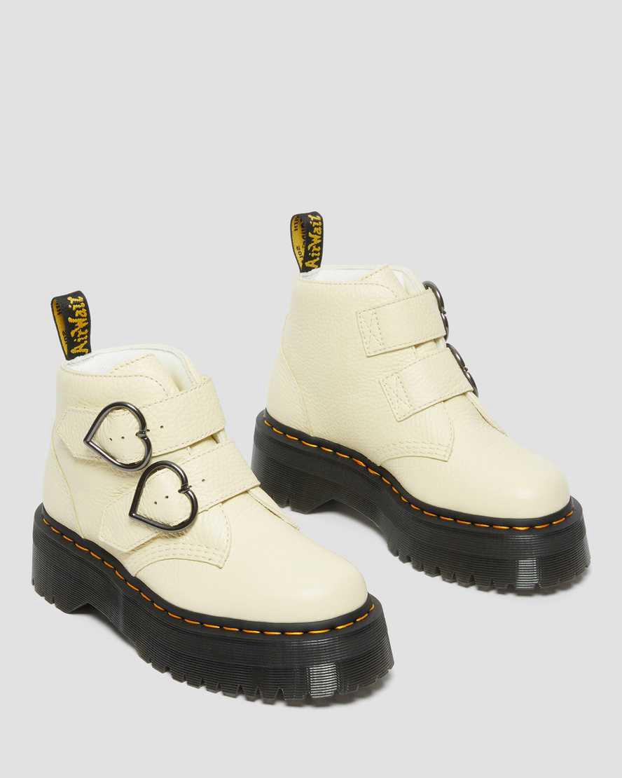 Dr Martens Devon Heart Leather Platform Naisten Nilkkurit Ruskea Kerma  Suomi |  8469OEDSL