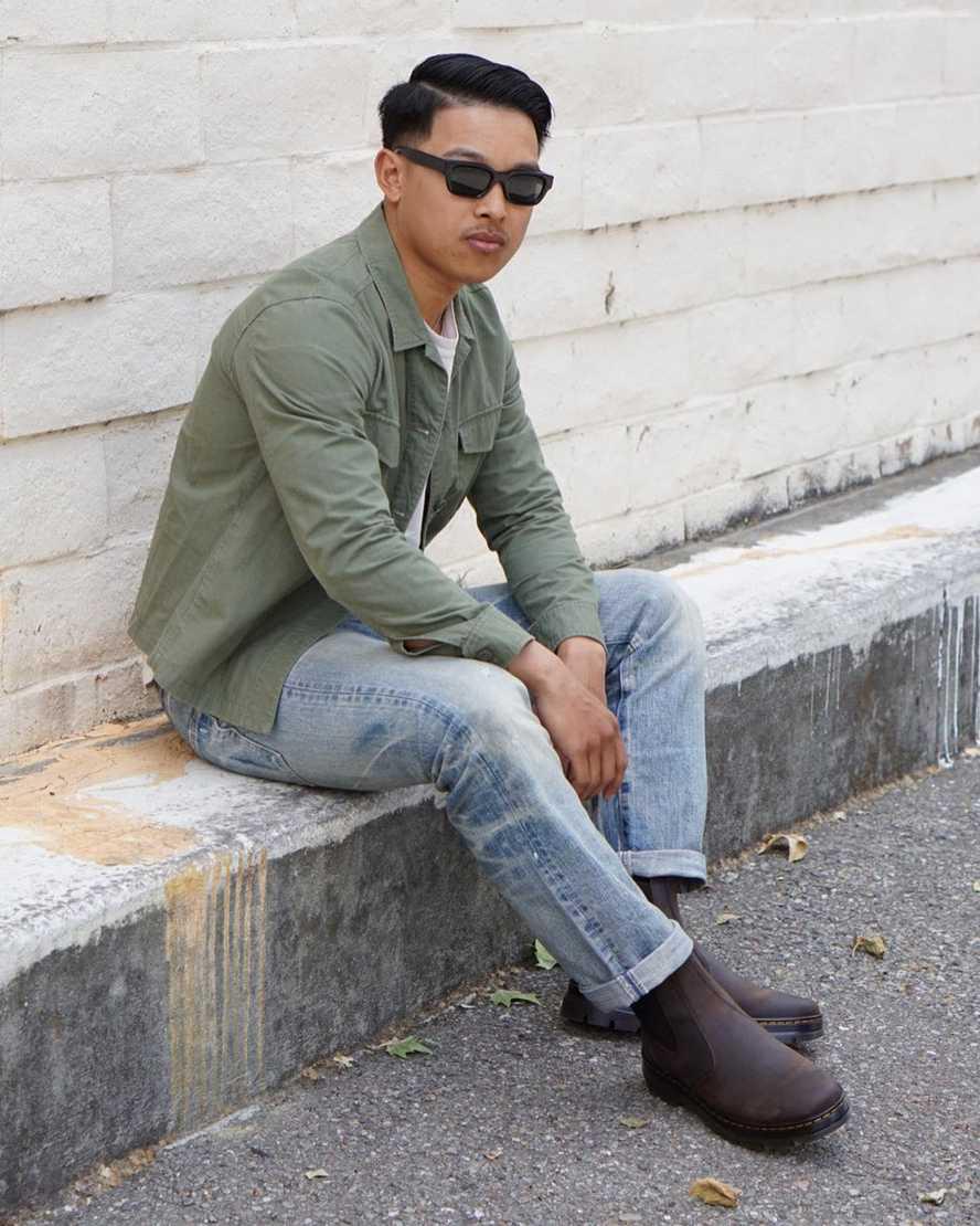 Dr Martens Embury Crazy Horse Leather Casual Miesten Chelsea Saappaat Ruskea  Suomi |  9865NFHKI