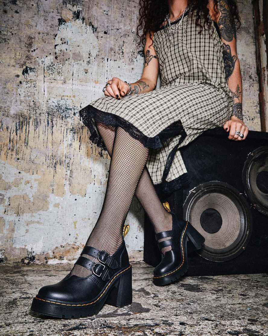Dr Martens Eviee Sendal Leather Naisten Korkokengät Saappaat Mustat  Suomi |  6425FMGEI