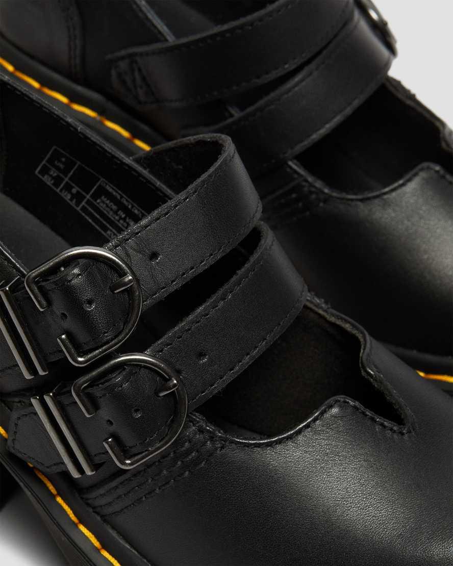 Dr Martens Eviee Sendal Leather Naisten Korkokengät Saappaat Mustat  Suomi |  6425FMGEI