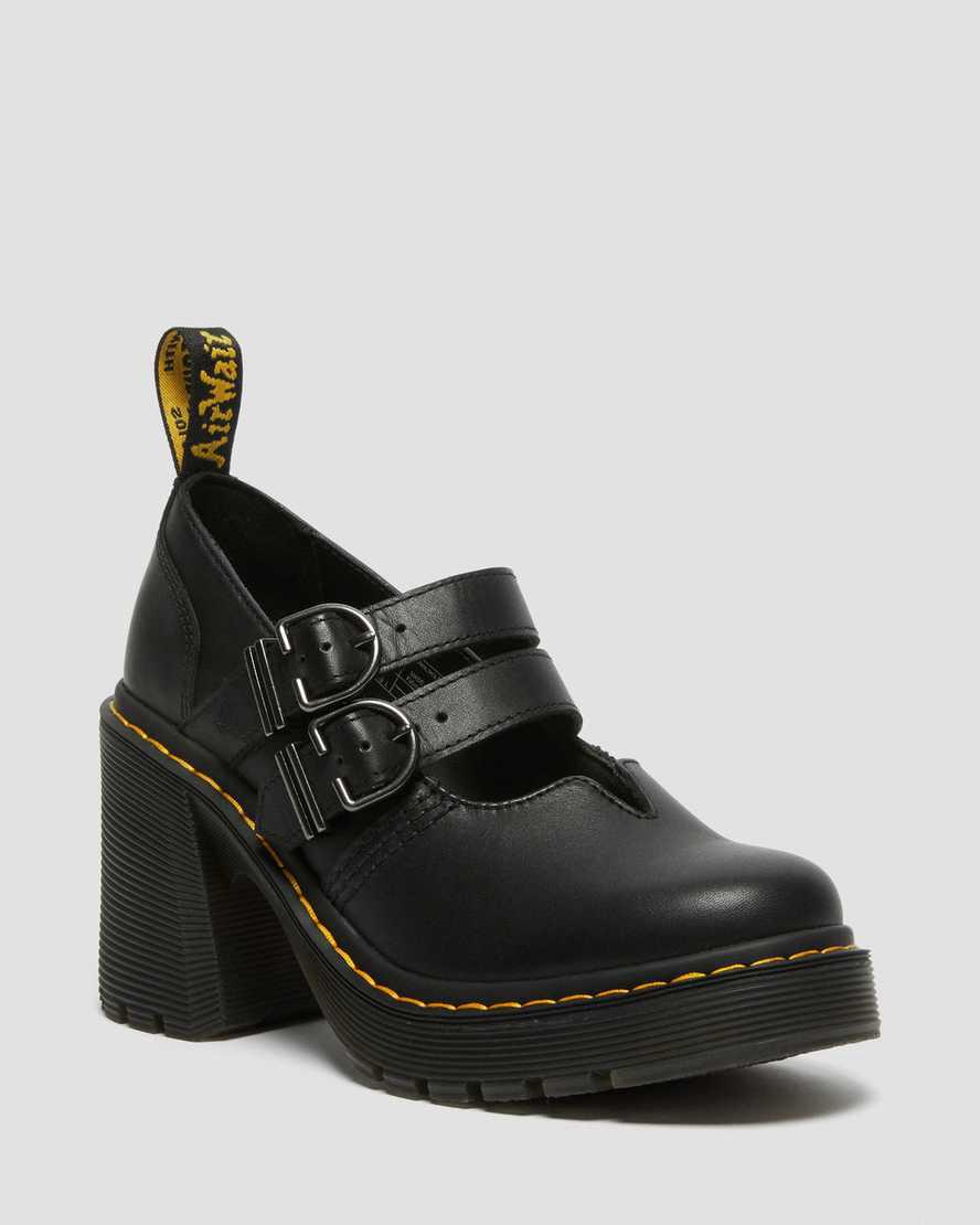 Dr Martens Eviee Sendal Leather Naisten Korkokengät Saappaat Mustat  Suomi |  6425FMGEI