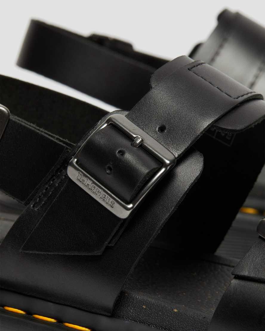 Dr Martens Fynn Leather Strap Miesten Sandaalit Mustat  Suomi |  6429BIDRY