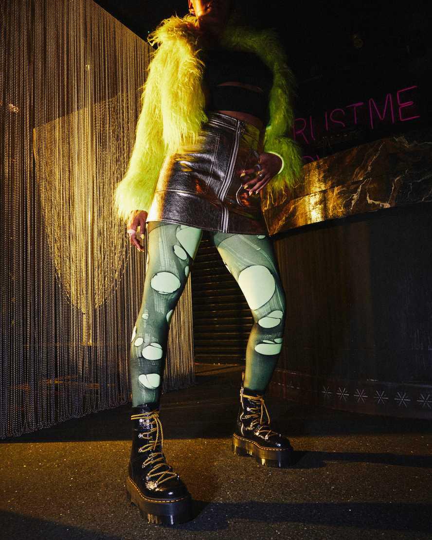 Dr Martens Ghilana Max Distressed Patent Leather Platform Naisten Nilkkurit Mustat  Suomi |  7385UMWAQ