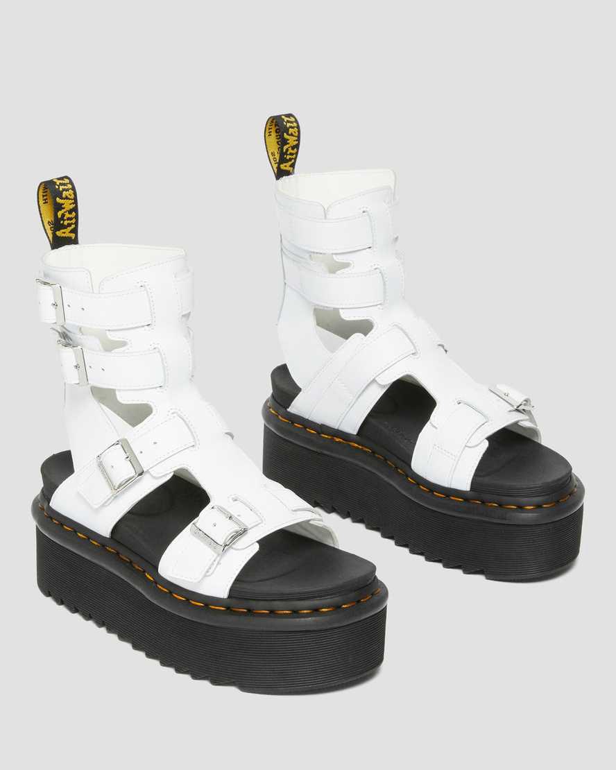 Dr Martens Giavanna Leather Gladiator Naisten Platform Sandaalit Valkoinen  Suomi |  6970WOFIB