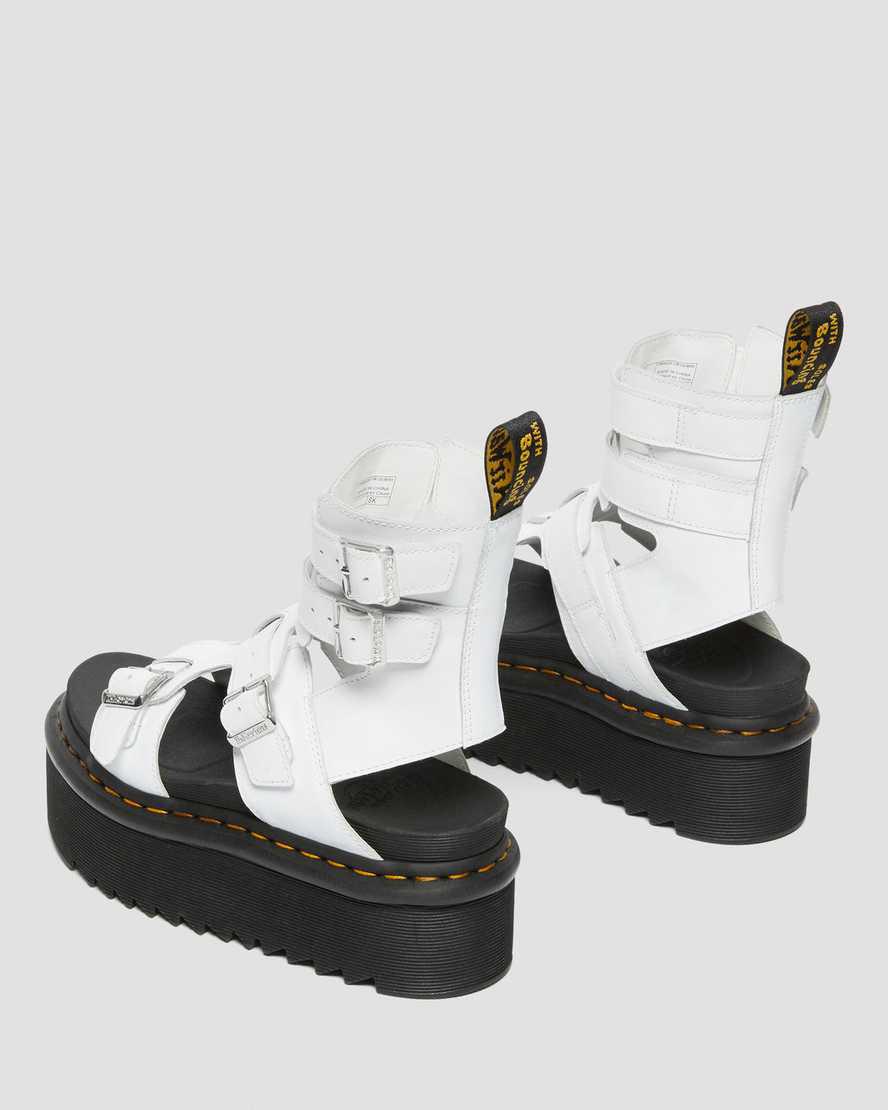 Dr Martens Giavanna Leather Gladiator Naisten Platform Sandaalit Valkoinen  Suomi |  6970WOFIB