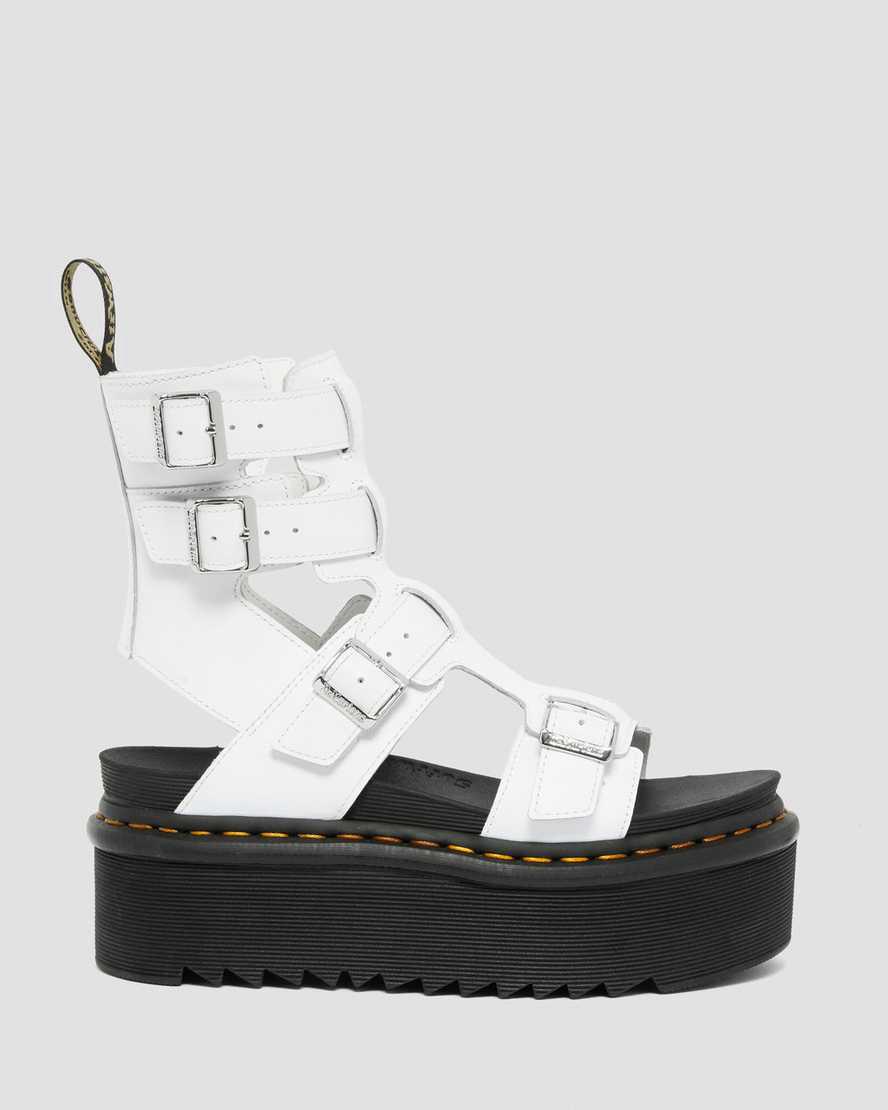 Dr Martens Giavanna Leather Gladiator Naisten Platform Sandaalit Valkoinen  Suomi |  6970WOFIB