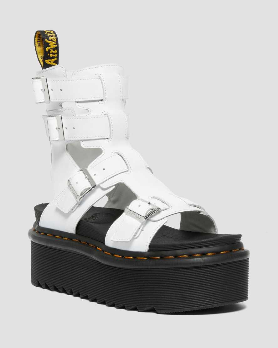 Dr Martens Giavanna Leather Gladiator Naisten Platform Sandaalit Valkoinen  Suomi |  6970WOFIB