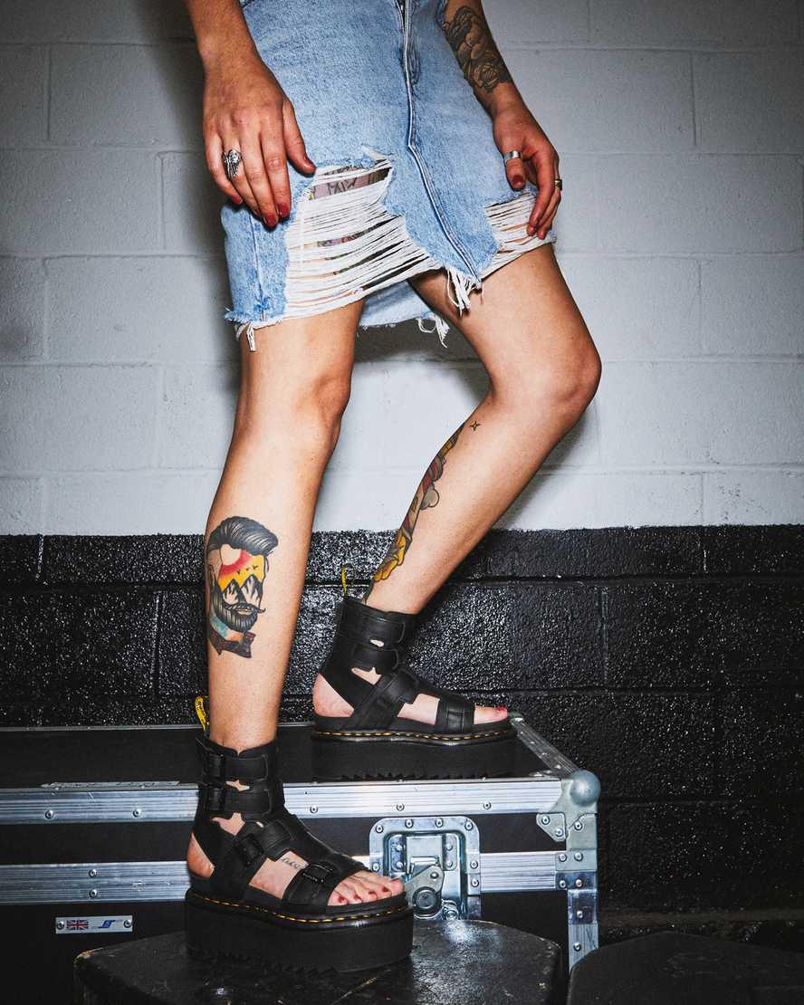Dr Martens Giavanna Leather Platform Naisten Gladiaattori Sandaalit Mustat  Suomi |  6783PLOIB