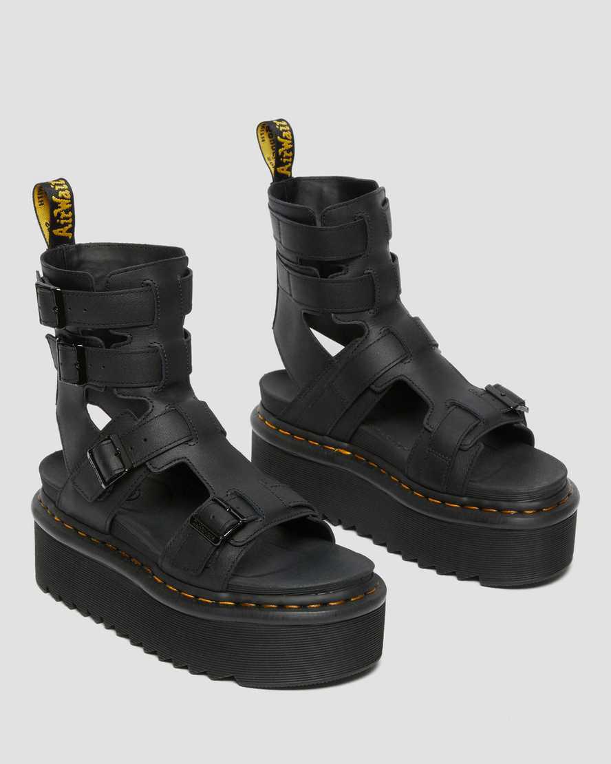 Dr Martens Giavanna Leather Platform Naisten Gladiaattori Sandaalit Mustat  Suomi |  6783PLOIB