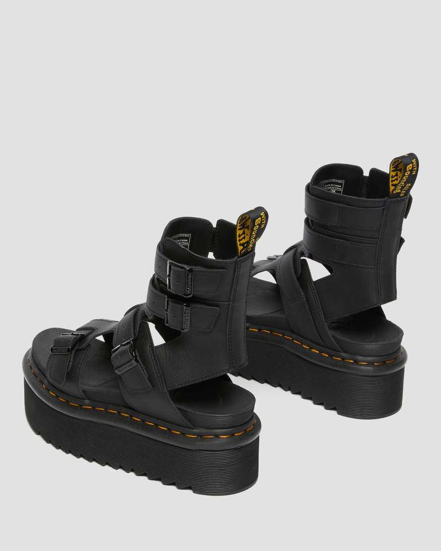Dr Martens Giavanna Leather Platform Naisten Gladiaattori Sandaalit Mustat  Suomi |  6783PLOIB
